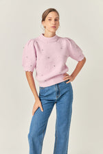 Scallop Embellishment Knit- Lilac