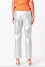 Shiny Pu Pants - Silver