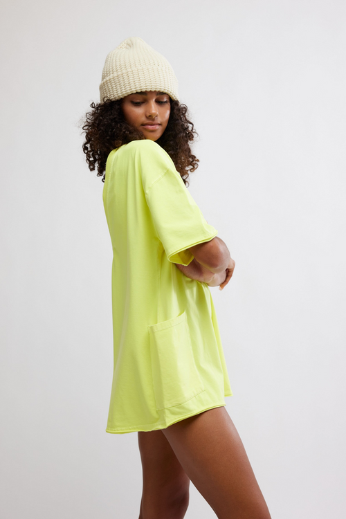 Hot Shot Tee Romper- Sour Citrus