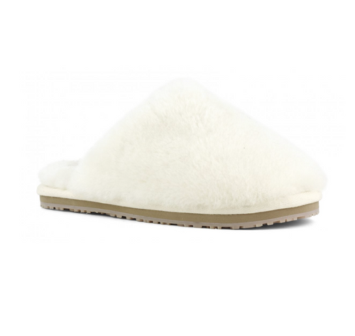 Closed Toe Sheepskin Fur Slipper- Vanilla