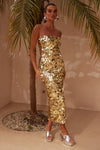 Sleigh Dress- Gold