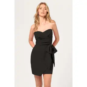 Cindy Strapless Bow Front Mini Dress