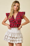 Top- Red Multi