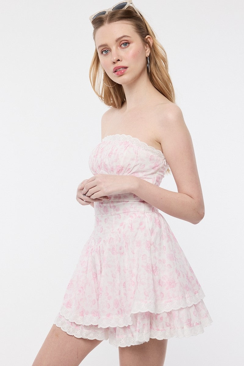 Never Ending Dress- Pastel Pink Floral