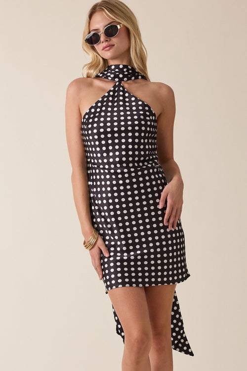 Read Your Mind Dress- Black Polka Dot