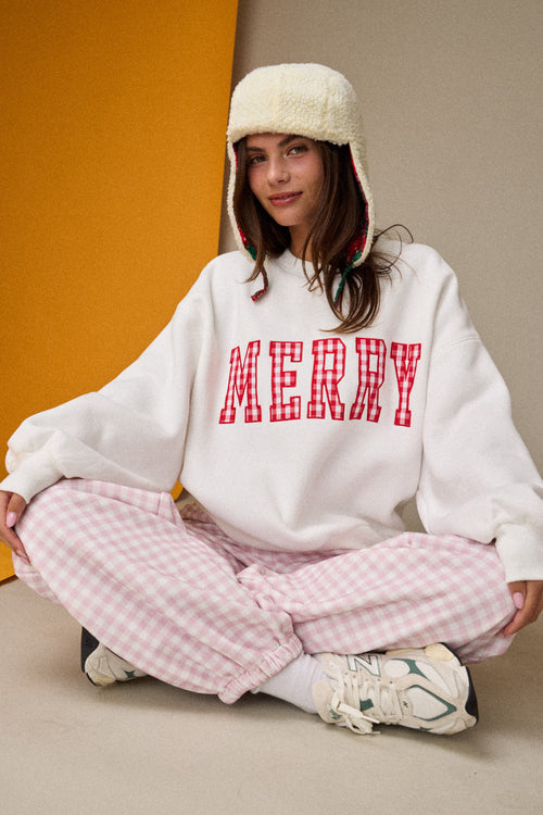 Merry Everything Sweatshirt- White