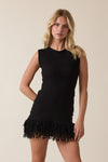 Fringe Mini Dress- Black