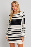 Holly Jolly Sweater Dress- Black/White