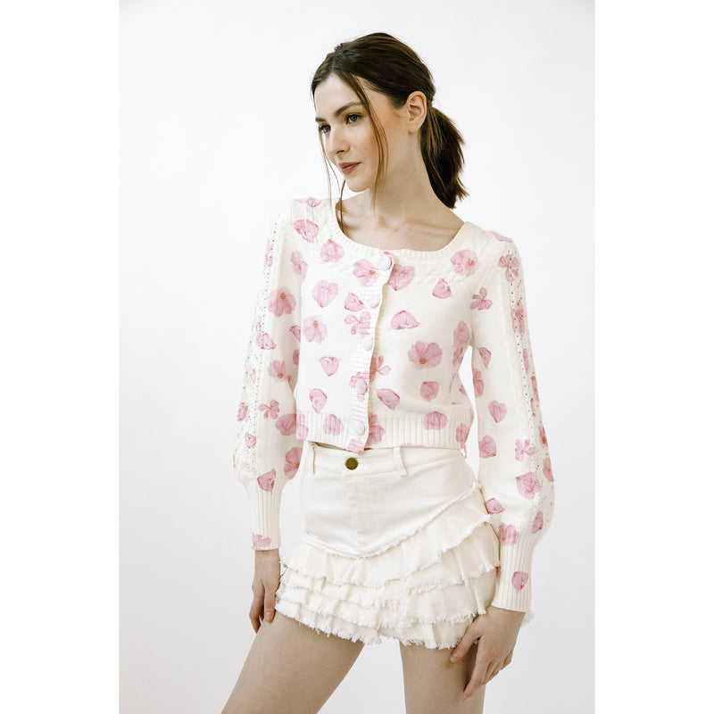 Worth Celebrating Top- Ivory/Pink Floral