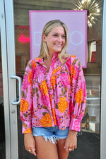 Rio LS Top - Pink Floral