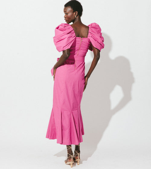 Malinda Midi Dress - Bright Pink