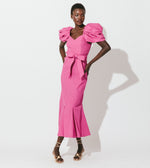 Malinda Midi Dress - Bright Pink