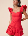 Talk To Me Dress- Cherry Red