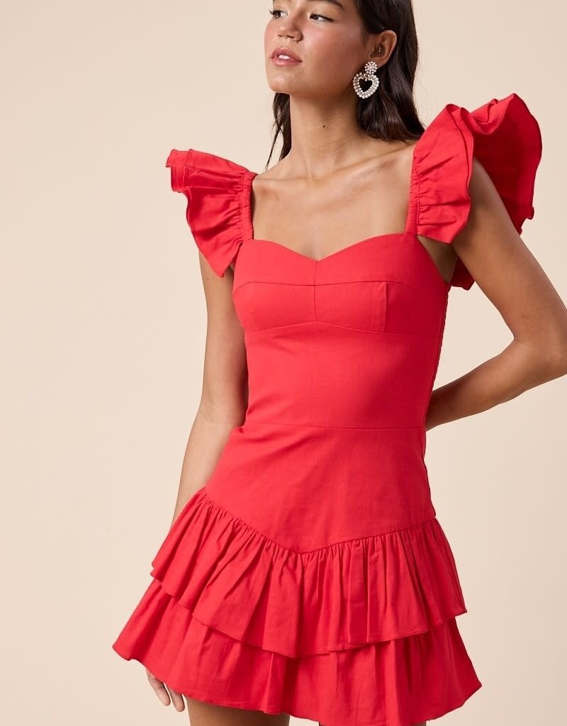 Talk To Me Dress- Cherry Red