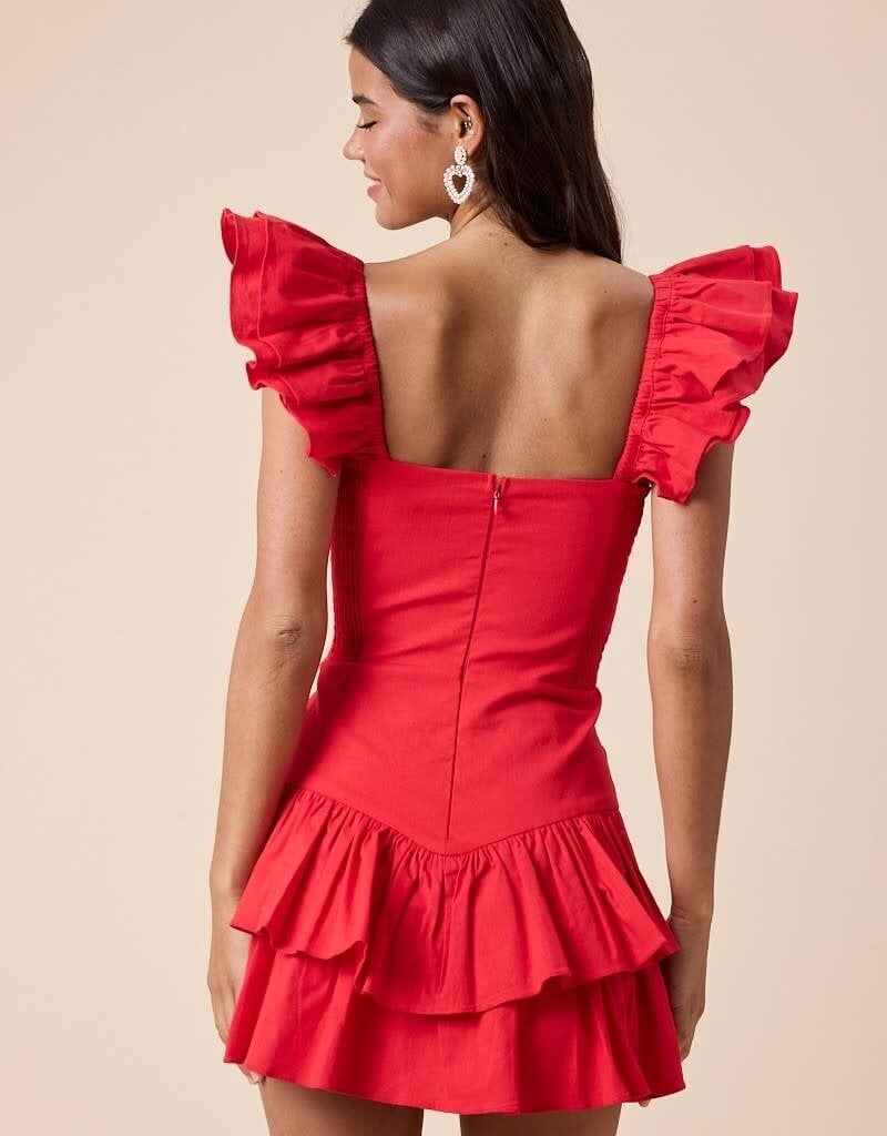 Talk To Me Dress- Cherry Red